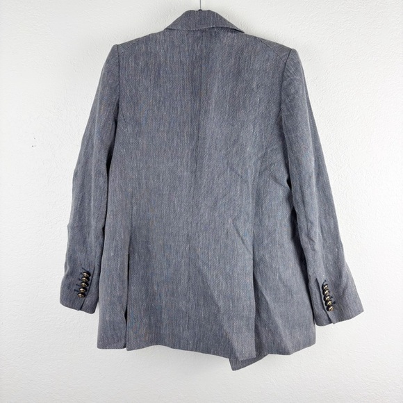 Veronica Beard Oria Double Breasted Herringbone Dickey Blazer Gray Size 10 - Picture 3 of 7